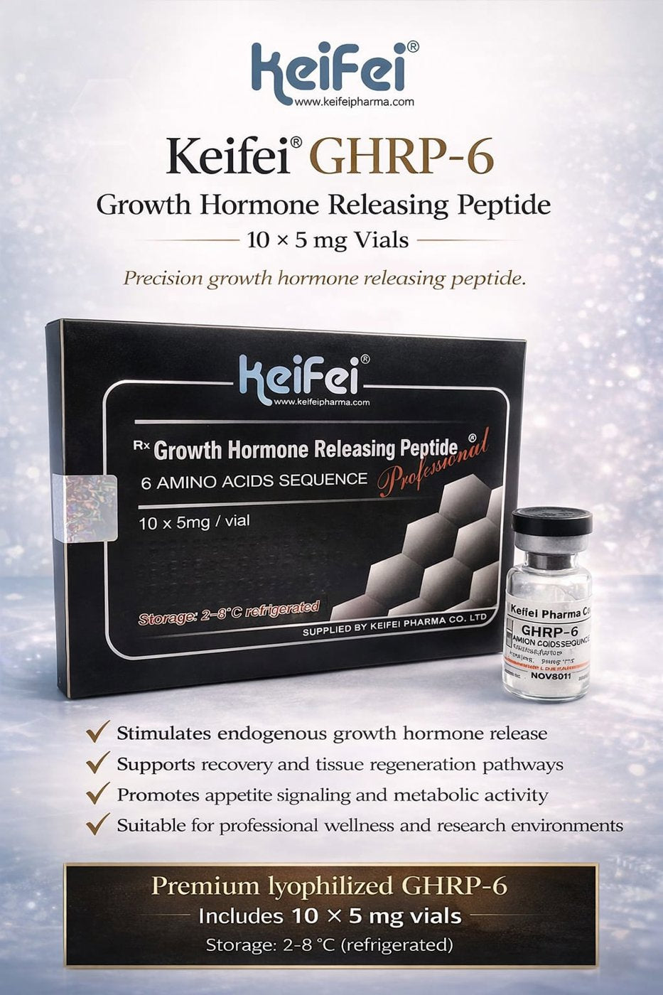 Keifei GHRP6 5mg 10 Vial Kit