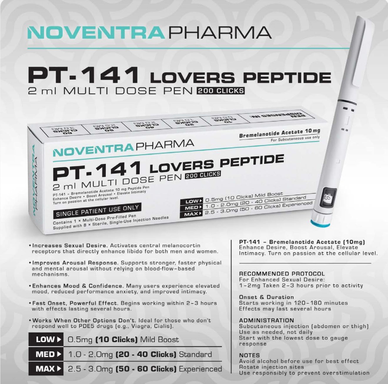 NoventraPharma PT-141 Lovers Peptide Pen