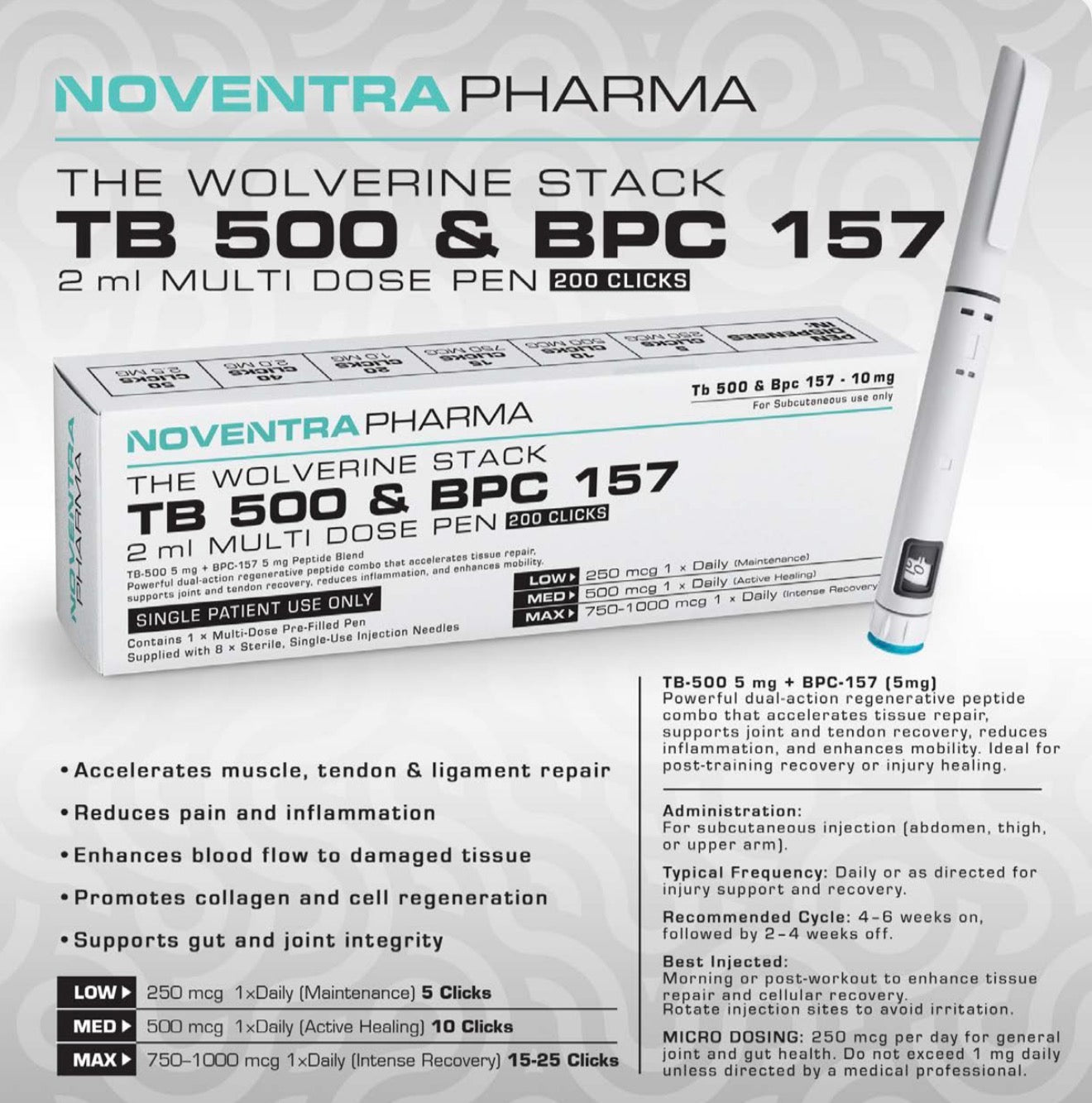 NoventraPharma The Wolverine Stack TB500 & BPC 157 Pen