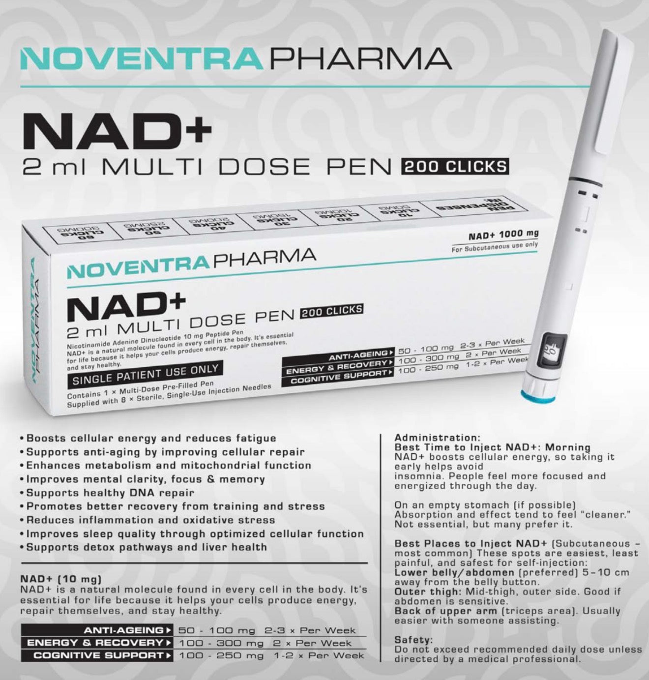 NoventraPharma NAD+ 1000mg Pen