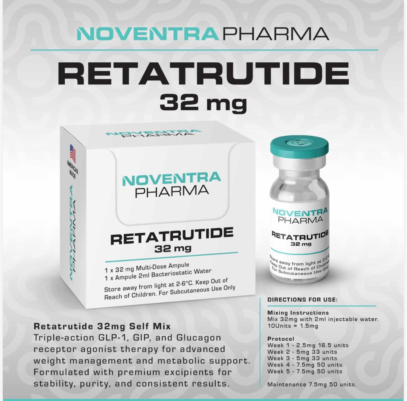 NoventraPharma - Retatrutide 32mg Vial