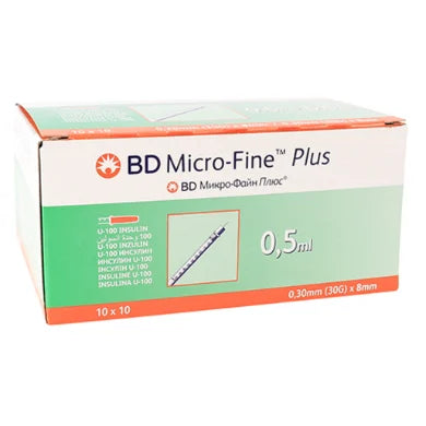 MICRO-FINE+ BD U100 0.5ML 30GX 8MM 100