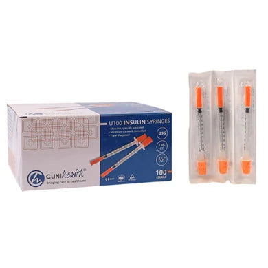 SYRINGE 1ML INSULIN WITH 29G NEEDLE - CLINIHEALTH 100